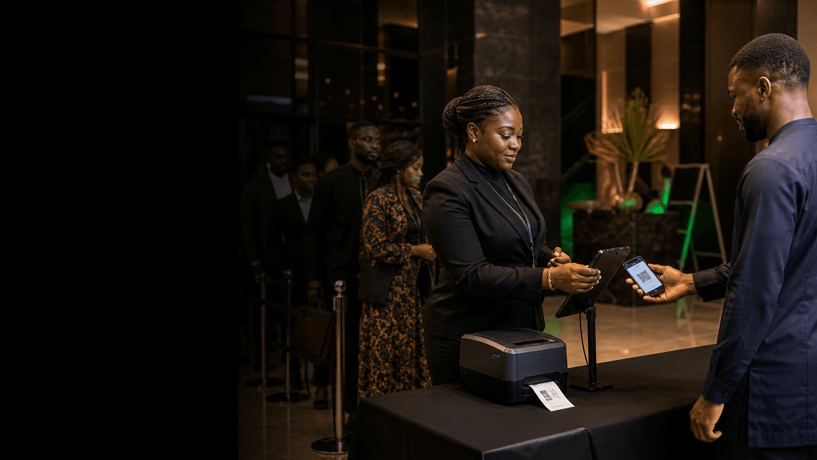 Asterixify event check-in experience with on-site registration support
