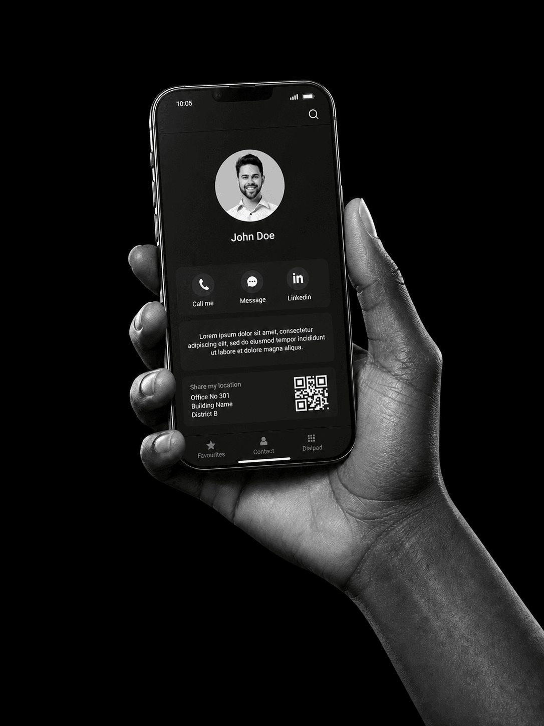 Tapin by Asterixify NFC profile shown on a phone
